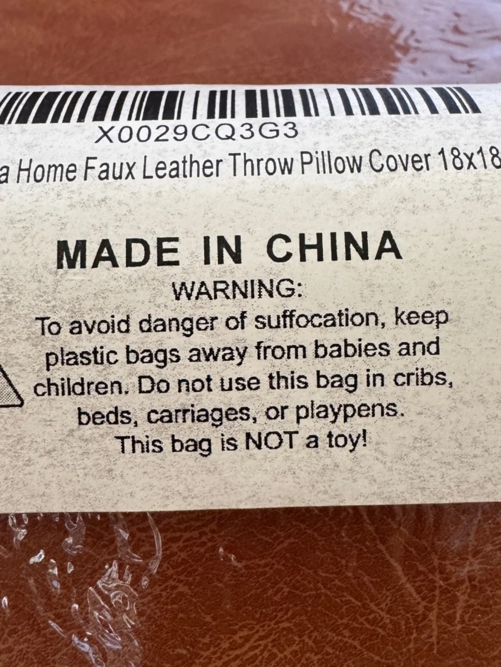 NEW Faux Leather Throw Pillow Covers 18
